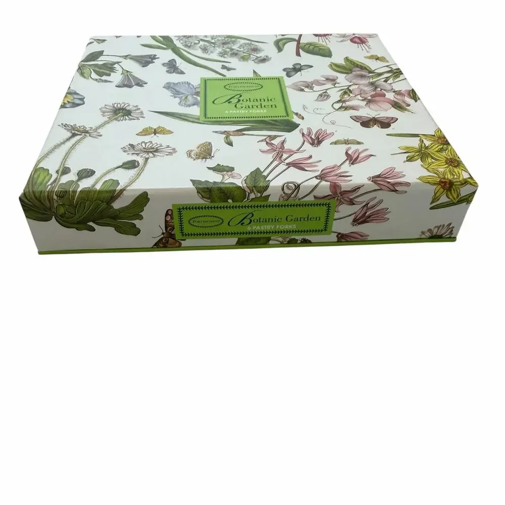 Portmeirion Botanic Garden Pastry Tea Fork Set of 6 Floral Boxed NIB